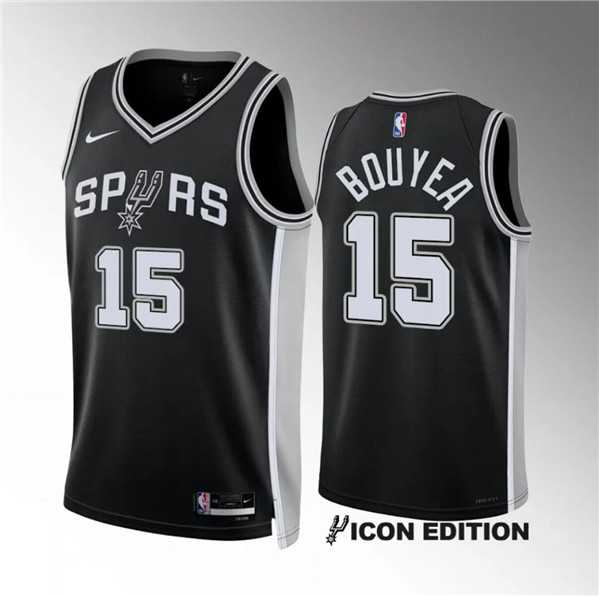 Men's San Antonio Spurs #15 Jamaree Bouyea Black Icon Edition Stitched Basketball Jersey Dzhi,We sell and wholesale Men's San Antonio Spurs #15 Jamaree Bouyea Black Icon Edition Stitched Basketball Jersey Dzhi on line form chian!